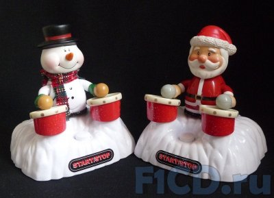 USB Дед Мороз и Снеговик – барабанщики