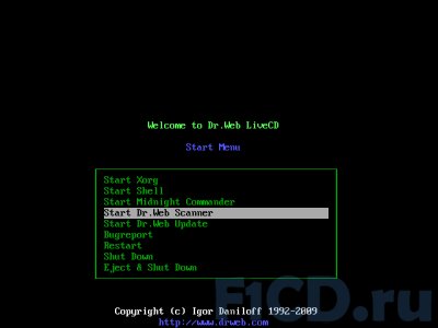 Dr.Web LiveCD – спасательный диск антивирусной защиты