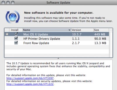 У пользователей Mac OS X 10.5 возникли проблемы с обновлением