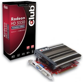 Club 3D Radeon HD 5550: бесшумная видеокарта