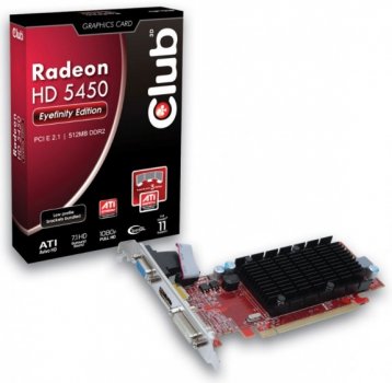 Club 3D анонсировала Radeon HD 5450 с поддержкой Eyefinity