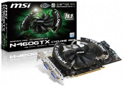 MSI представляет квартет видеокарт GeForce GTX 460 Cyclone