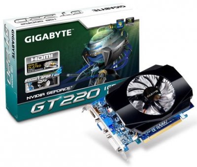 Gigabyte GeForce GT 220 – упрощённая видеокарта