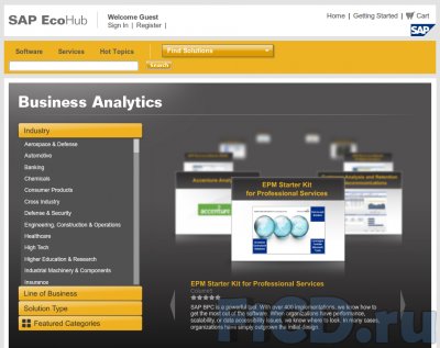 Инструменты для бизнес-аналиики на портале SAP EcoHub