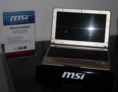MSI Wind U160DX весом 1 кг поддерживает DDR3