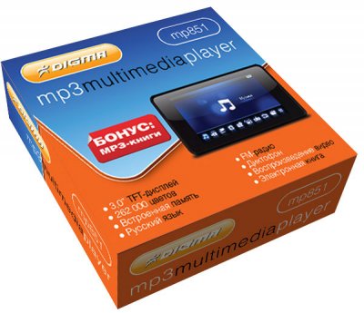 Медиаплеер DIGMA MP851 – бесплатные MP3-книги в комплекте