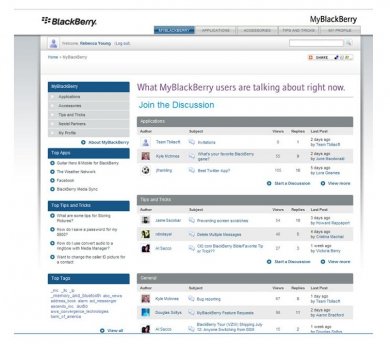MyBlackBerry – социальная сеть клиентов RIM