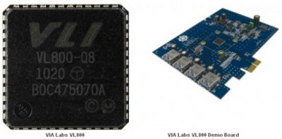 VIA анонсировала VL800: 4-портовый хост-контроллер USB 3.0