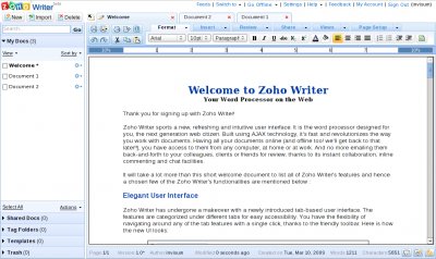 Запущена новая версия онлайн-редактора Zoho Writer