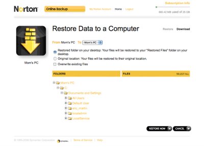 Symantec предлагает архивировать данные через Интернет