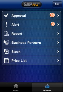 SAP Business One для iPhone